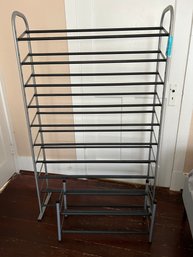 R6 Large Shoe Storage Rack 57in X 35in And Small Shoe Storage Extendable Rack 14in X 24in - 43in