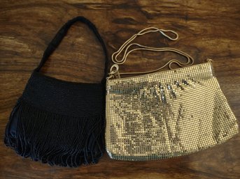 R5 Golden Sequin Purse And Black Beaded Purse