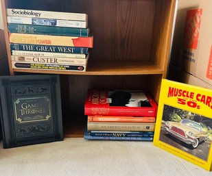 R10 Lot Of Books Game Of Thrones, Muscle Cars, Aircrafts, Custer, Primates, Atlas