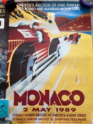 R6 Two Posters Featuring Racing And Cars.  1989 Monaco Christies Auction