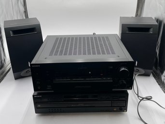 RSD Sony Digital Audio/video Control Center, Sony 45 Disc Exchange System, And Two Bose Speakers