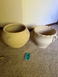 Large Decorative Unglazed Clay Pots