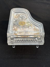 R5 Cristal DArques France Genuine Lead Crystal Piano Jewelry/trinket Box