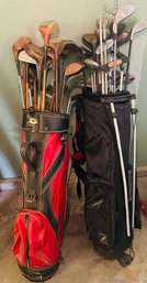RmA1 Two Bags Of Golf Clubs In Bags