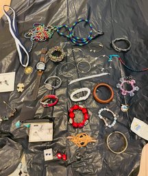 Rm1 Costume Jewelry Lot To Include Bracelets, Earrings, Pins, Watches And Other Jewelry
