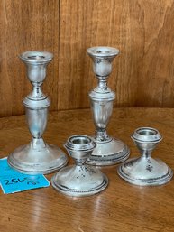R1 Sterling Stamped Candle Stick Set