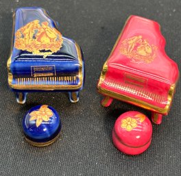 R5 Two Tiny Mini Limoges France Pianos With Stools