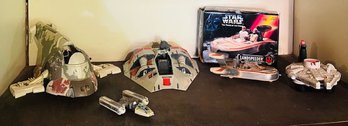 R2 Vintage Star Wars 80s Toys Boba Fett Ship, Landspeeder, Y-Wing Fighter, Millenium Falcon Foam Disc Shooter