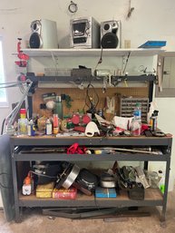RmMC Tool Bench Contents Includes Hand Tools, Fasteners, Panasonic 5CDchanger, Level, Pencils,