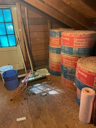 Used Brooms, Bucket's And New Rolled Fiberglass Insulation
