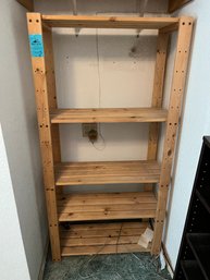 Wood Slat Shelving Unit With Adjustable Shelves 63in X 31.5in X 13.5in