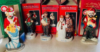 RM5 Lot Of Emmett Kelly Circus Collection Christmas Ornaments