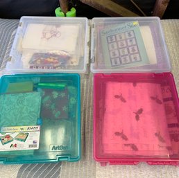 Artbin Containers, Assorted Fabrics, Holiday Fabric, Assorted Thread, Bernina Container, Bernina Bags