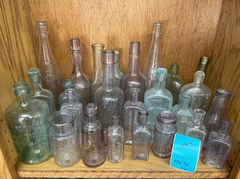 Collection Of Vintage Glass Bottles, 25 Total