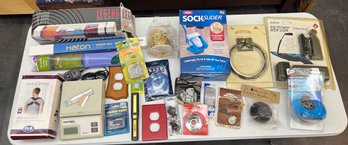 Sock Slider. Flashlights, Hardware Items, Clavicle Support Brace, Book Light, Towel Ring, Stamps.com Scale,