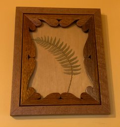 Wood Framed Pressed Flower Artwork, Two Natural Wood Decor Pieces