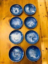 RM2 Set Of Eight Copenhagen Porcelain Collectable Plates With Displays