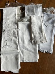 R7. Large Collection Of White Table Linens.  All In Cleaner Bags