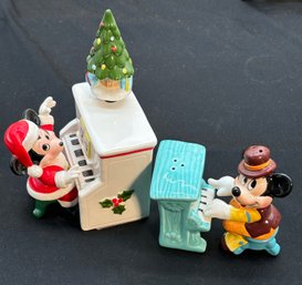 R5 Vintage Mickey Mouse Christmas Music Box Special Edition And Enesco Disney Mickey Mouse With Piano Salt And