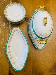RM1 Set Of Small Plates, Sugar Bowl Bernardaud Limoges France