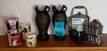 R2 Two Matching Vases, House Mini Candle Warmer, Decorative Trivet, Bath & Body Works Candle, Glade Candle