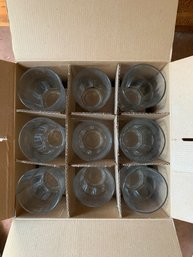 Box Of 18 Crisa Drinking Glasses, Flask, Cocktail Shaker, Proctor Silex Iron, Camping Thermoses