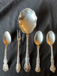 R2 Sterling Spoons, Unknown Serving Spoon, Towle Sterling Pickle Fork