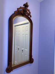 R1 Vintage Victorian 1870 Carved Walnut Hall Mirror