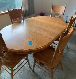R2 Wooden Dining Table And Six Chairs (two Chairs Have Arms)