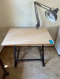 Adjustable Artists Table  With Clamp Light