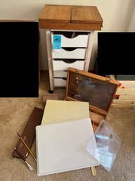 Wood Storage Drawer Cart, Artists Palettes, Wood Storage Boxes