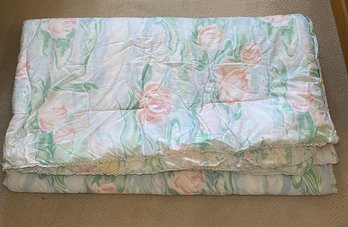 R4 Atelier Martex Monet Water Lillies Comforter And King Flat Sheet Set, And Waverly Toile Blue Charmed Rustic