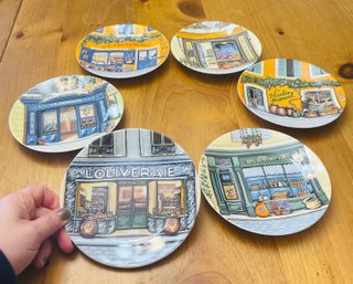 Rm1 Set Of Six Philippe Deshouliers Boutiques Provencales Cocktail Plates