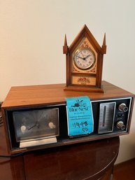 Vintage Panasonic Clock Radio,  Endura Wind Up Small Alarm Clock Made In France 6.75in Tall