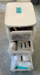 Rm1 Two Three Tiered Plastic Bin With Craft Supplies