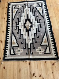 Rm1 Hand Woven Navajo Two Gray Hills Rug 4ft X 6ft