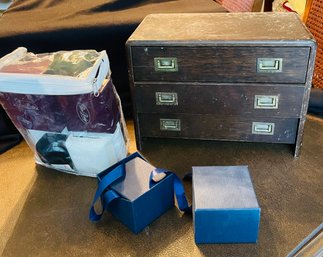 Rm2 Small Wood Jewelry Box And A Collection Of Jewelers Boxes