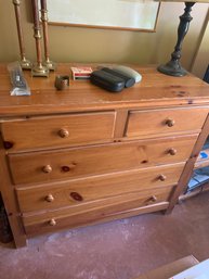 Wooden Dresser With 5 Drawers, Drawer Of Assorted Items