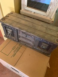 Decorative Wooden Box With Drawers, Assorted Costume Jewelry, And Compartmentalized Wooden Box