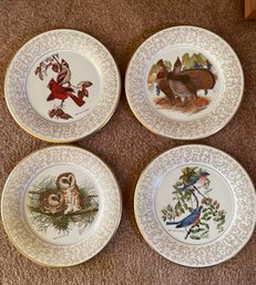 Rm1 Four Collectible Don Whitlatch Plates Depicting Bird Scenes