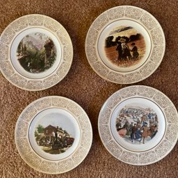 Rm1 Four Wittnauer Collectors Guild Plates Depicting Different Scenes