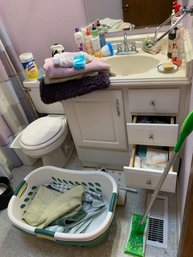 Bathroom Lot, Laundry Baskets, Decorative Soaps, Towels, Cleaning Supplies, Beauty Products