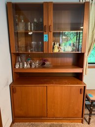 Danish Style China Cabinet With Hutch