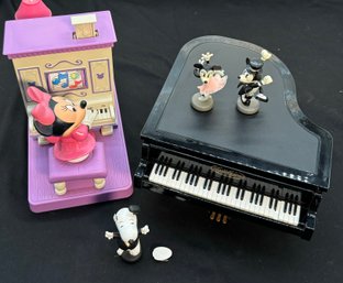 R4 Disney Collectible SwingTime Piano Music Box Vintage Mickey And Minnie, Vintage Disney Minnie Mouse Piano