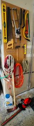 RM0 Saws, Level, Extension Cords. Black And Decker Hedge Trimmer, Hand Tools