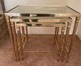 Rm1 Gold Colored Nesting Tables Possibly Brass
