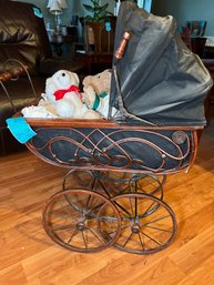 R1 Vintage Possible Antique Doll Buggy 29in X 12in X 23in.  With Cover Up 34in Tall