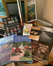 2 Baskets, Coffee Table Books, World Map, Frame