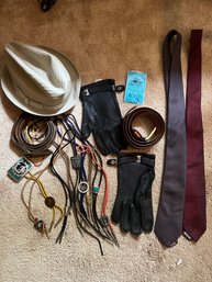 Knox Fedora, Bolo Ties, Belt Buckle, Belt, Mens Leather Gloves, Christian Dior Silk Tie, John Henry Tie