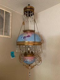 Antique Victorian Hanging Oil Lamp